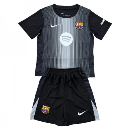 Camisolas FC Barcelona Guarda Redes Criança Preta 2025-26 Manga Curta