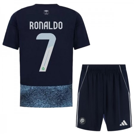 Camisolas Al Nassr Ronaldo 7 Criança 2º Equipamento Alternativa 2025-26 Manga Curta