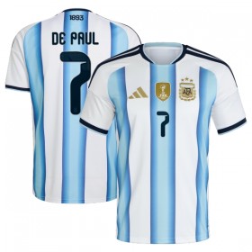 Camisolas Argentina De Paul 7 1º Equipamento Principal World Cup 2026 Manga Curta