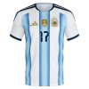Camisolas Argentina Garnacho 17 1º Equipamento Principal World Cup 2026 Manga Curta