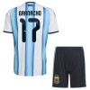 Camisolas Argentina Garnacho 17 Criança 1º Equipamento Principal World Cup 2026 Manga Curta