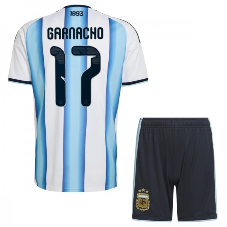 Camisolas Argentina Garnacho 17 Criança 1º Equipamento Principal World Cup 2026 Manga Curta