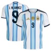 Camisolas Argentina J. Alvarez 9 1º Equipamento Principal World Cup 2026 Manga Curta
