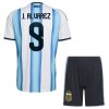 Camisolas Argentina J. Alvarez 9 Criança 1º Equipamento Principal World Cup 2026 Manga Curta