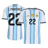 Camisolas Argentina Lautaro Martinez 22 1º Equipamento Principal World Cup 2026 Manga Curta