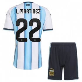 Camisolas Argentina Lautaro Martinez 22 Criança 1º Equipamento Principal World Cup 2026 Manga Curta
