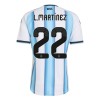 Camisolas Argentina Lautaro Martinez 22 Criança 1º Equipamento Principal World Cup 2026 Manga Curta