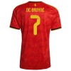 Camisolas Bélgica De Bruyne 7 Criança 1º Equipamento Principal World Cup 2026 Manga Curta