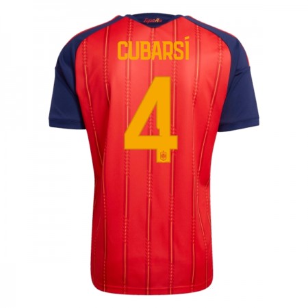 Camisolas Espanha Cubarsi 4 1º Equipamento Principal World Cup 2026 Manga Curta