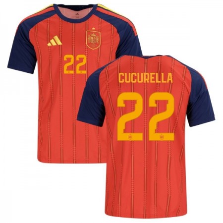 Camisolas Espanha Cucurella 22 1º Equipamento Principal World Cup 2026 Manga Curta