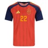 Camisolas Espanha Cucurella 22 1º Equipamento Principal World Cup 2026 Manga Curta