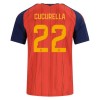 Camisolas Espanha Cucurella 22 1º Equipamento Principal World Cup 2026 Manga Curta