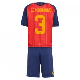 Camisolas Espanha Le Normand 3 Criança 1º Equipamento Principal World Cup 2026 Manga Curta