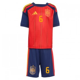 Camisolas Espanha Merino 6 Criança 1º Equipamento Principal World Cup 2026 Manga Curta