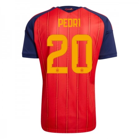 Camisolas Espanha Pedri 20 1º Equipamento Principal World Cup 2026 Manga Curta