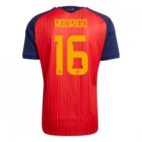 Camisolas Espanha Rodrigo 16 1º Equipamento Principal World Cup 2026 Manga Curta