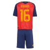 Camisolas Espanha Rodrigo 16 Criança 1º Equipamento Principal World Cup 2026 Manga Curta