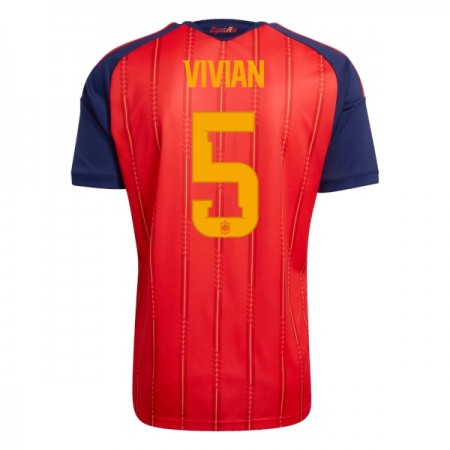 Camisolas Espanha Vivian 5 1º Equipamento Principal World Cup 2026 Manga Curta