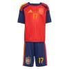 Camisolas Espanha Williams JR 17 Criança 1º Equipamento Principal World Cup 2026 Manga Curta