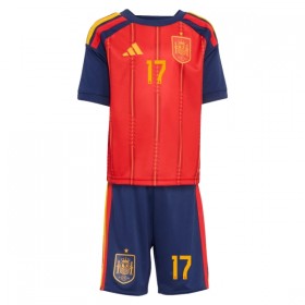 Camisolas Espanha Williams JR 17 Criança 1º Equipamento Principal World Cup 2026 Manga Curta