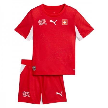 Camisolas Suíça Criança 1º Equipamento Principal World Cup 2026 Manga Curta