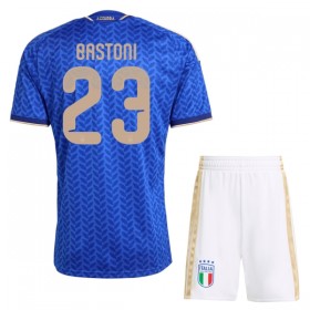 Camisolas Itália Bastoni 23 Criança 1º Equipamento Principal World Cup 2026 Manga Curta