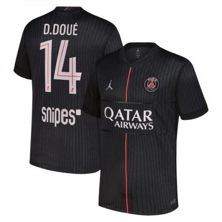 Camisolas Paris Saint-Germain D. Doue 14 Jordan 4º Equipamento 2025-26 Manga Curta Camisolas Paris Saint-Germain D. Doue 14 Jordan 4º Equipamento 2025-26 Manga Curta
