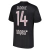 Camisolas Paris Saint-Germain D. Doue 14 Jordan 4º Equipamento 2025-26 Manga Curta