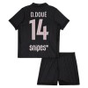 Camisolas Paris Saint-Germain D. Doue 14 Jordan Criança 4º Equipamento 2025-26 Manga Curta