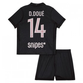 Camisolas Paris Saint-Germain D. Doue 14 Jordan Criança 4º Equipamento 2025-26 Manga Curta