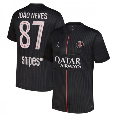 Camisolas Paris Saint-Germain Joao Neves 87 Jordan 4º Equipamento 2025-26 Manga Curta Camisolas Paris Saint-Germain Joao Neves 87 Jordan 4º Equipamento 2025-26 Manga Curta