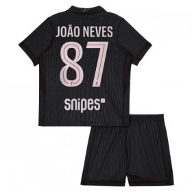 Camisolas Paris Saint-Germain Joao Neves 87 Jordan Criança 4º Equipamento 2025-26 Manga Curta