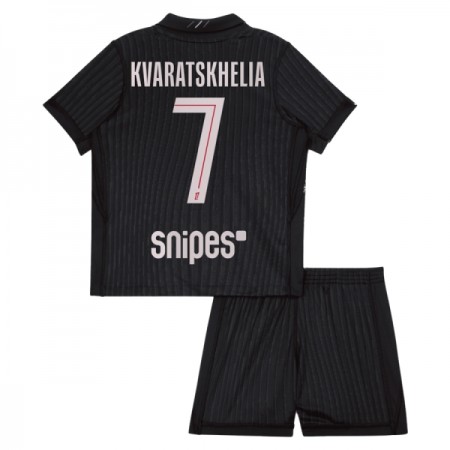 Camisolas Paris Saint-Germain Kvaratskhelia 7 Jordan Criança 4º Equipamento 2025-26 Manga Curta Camisolas Paris Saint-Germain Kvaratskhelia 7 Jordan Criança 4º Equipamento 2025-26 Manga Curta