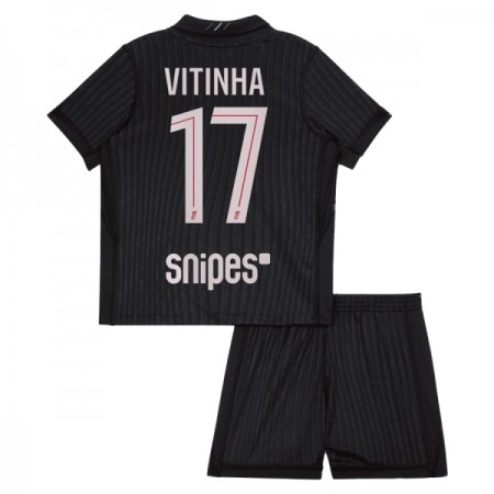 Camisolas Paris Saint-Germain Vitinha 17 Jordan Criança 4º Equipamento 2025-26 Manga Curta Camisolas Paris Saint-Germain Vitinha 17 Jordan Criança 4º Equipamento 2025-26 Manga Curta
