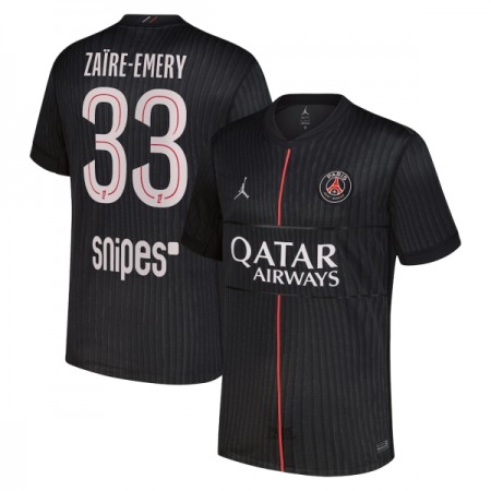Camisolas Paris Saint-Germain Zaire-Emery 33 Jordan 4º Equipamento 2025-26 Manga Curta Camisolas Paris Saint-Germain Zaire-Emery 33 Jordan 4º Equipamento 2025-26 Manga Curta