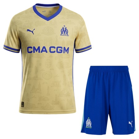 Camisolas Olympique de Marseille Criança 4º Equipamento 2025-26 Manga Curta