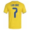 Camisolas Colômbia Luis Diaz 7 1º Equipamento Principal World Cup 2026 Manga Curta