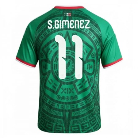 Camisolas México S.Gimenez 11 1º Equipamento Principal World Cup 2026 Manga Curta