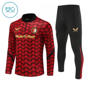 Feyenoord Rotterdam Criança Sweat de Treino Vermelha Zíper 2025-26