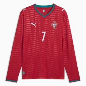 Camisolas Portugal Ronaldo 7 1º Equipamento Principal World Cup 2026 Manga Comprida