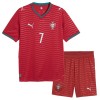 Camisolas Portugal Ronaldo 7 Criança 1º Equipamento Principal World Cup 2026 Manga Curta