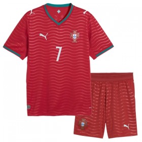 Camisolas Portugal Ronaldo 7 Criança 1º Equipamento Principal World Cup 2026 Manga Curta