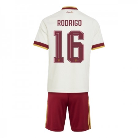 Camisolas Espanha Rodrigo 16 Criança 2º Equipamento Alternativa World Cup 2026 Manga Curta