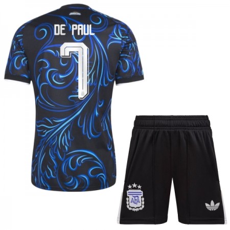 Camisolas Argentina De Paul 7 Criança 2º Equipamento Alternativa World Cup 2026 Manga Curta