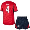Camisolas Inglaterra Rice 4 Criança 2º Equipamento Alternativa World Cup 2026 Manga Curta