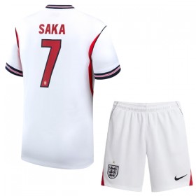 Camisolas Inglaterra Saka 7 Criança 1º Equipamento Principal World Cup 2026 Manga Curta