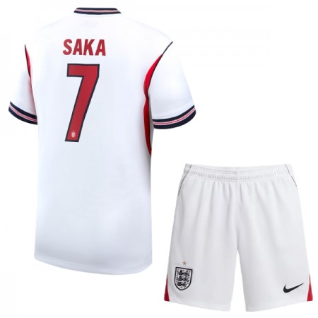 Camisolas Inglaterra Saka 7 Criança 1º Equipamento Principal World Cup 2026 Manga Curta