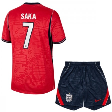Camisolas Inglaterra Saka 7 Criança 2º Equipamento Alternativa World Cup 2026 Manga Curta