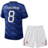 Camisolas França Tchouameni 8 Criança 1º Equipamento Principal World Cup 2026 Manga Curta