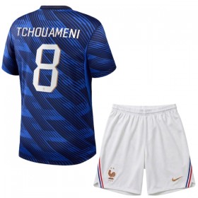 Camisolas França Tchouameni 8 Criança 1º Equipamento Principal World Cup 2026 Manga Curta